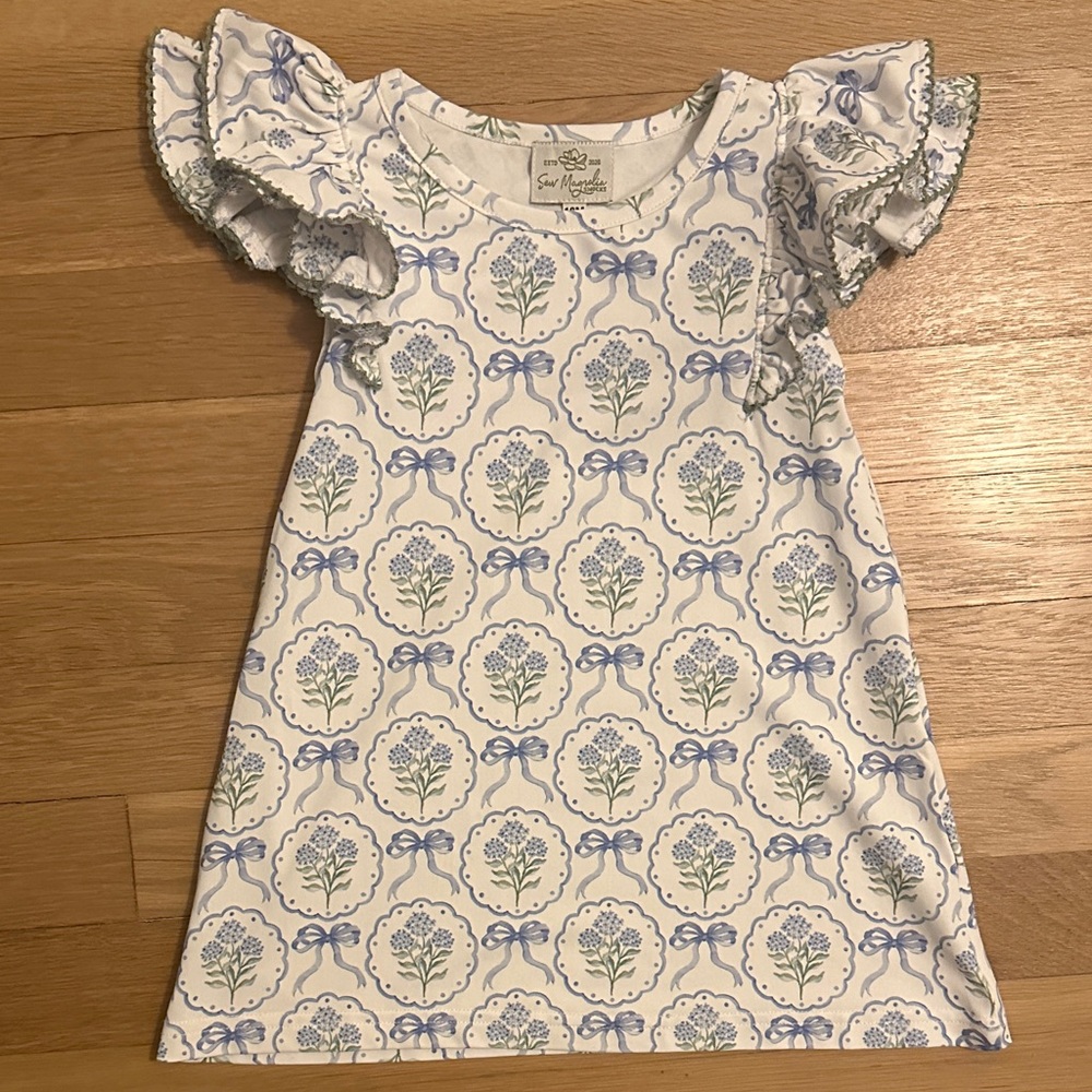 Floral Kids Dress with Ruffle Sleeves